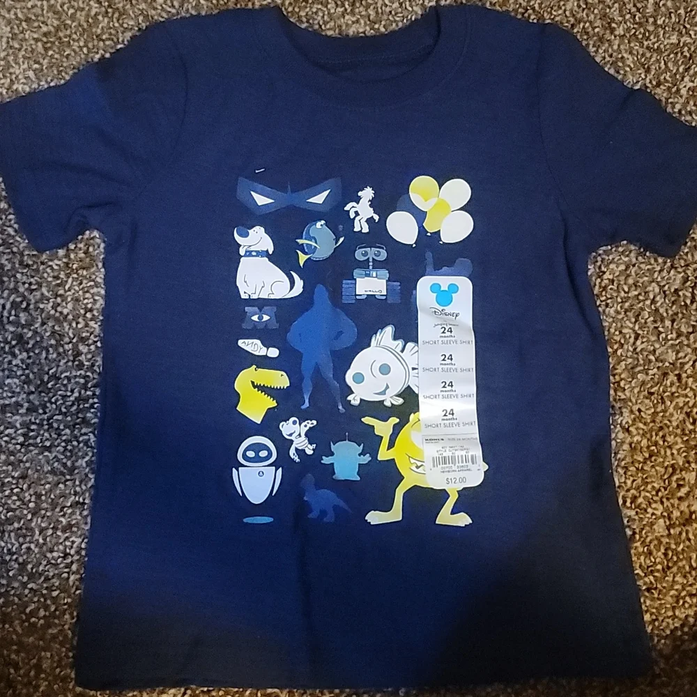 DISNEY JUMPING BEANS NAVY BLUE CHARACTER GRAPHIC TEE: NWT: SZ 24 MTH